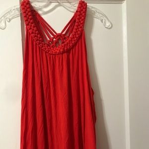 Lane Bryant Red Woven Tank Top